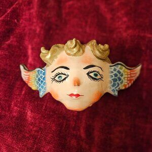 VINTAGE PRE 2000 SCULPTURE MADE AROUND COCOANUT SHELL. MEXICAN ART